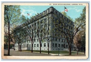 c1920 State office Building Exterior Street Lansing Michigan MI Vintage Postcard