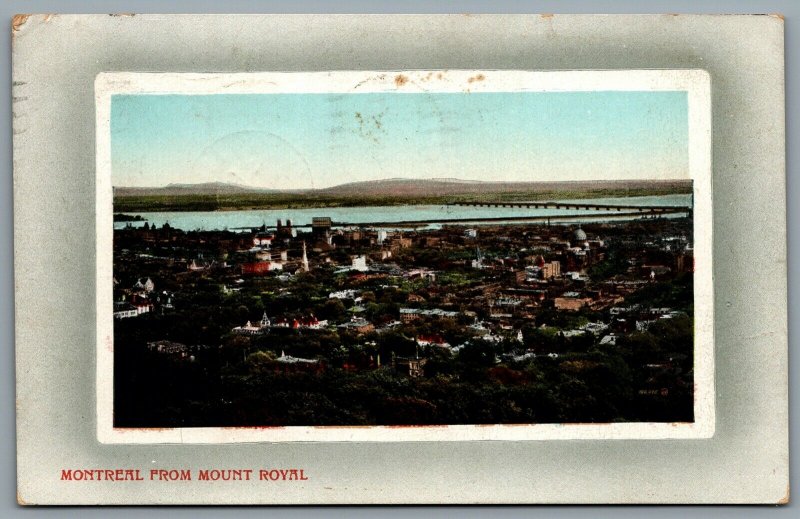 Postcard Montreal Quebec c1913 Montreal From Mount Royal Birds Eye View CDS