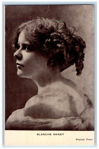 Blanche Sweet Curly Hair Bijou Actress Theater Vaudeville Advertising Postcard