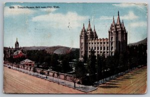 Temple Square Birdseye Mormon Tabernacle Salt Lake City Utah C1917 Postcard D23