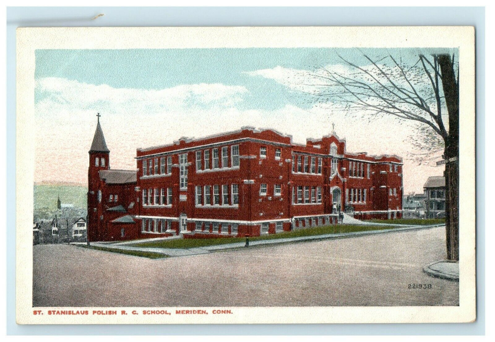 1910 St Stanislaus RC School, Meriden, Connecticut CT Antique Unposted