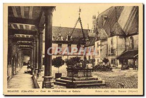 Old Postcard Beaune Cote d'Or Court Hotel Dieu and Gallery