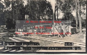 NE, Verdel, Nebraska, RPPC, Boyles Bros Lumber Co Sawing Walter Wagner Timber