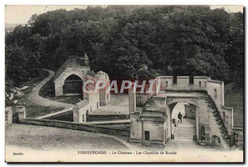 Old Postcard Pierrefonds Chateau Les Chemins De Ronde