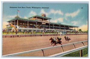 c1940's Delaware Park Race Track Horse Racing View Wilmington Delaware Postcard