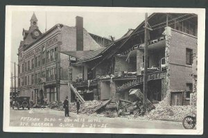 1925 RPPC Santa Barbara Ca Fythian Bldg & Van Ness Hotel Destroyed By Quake Used