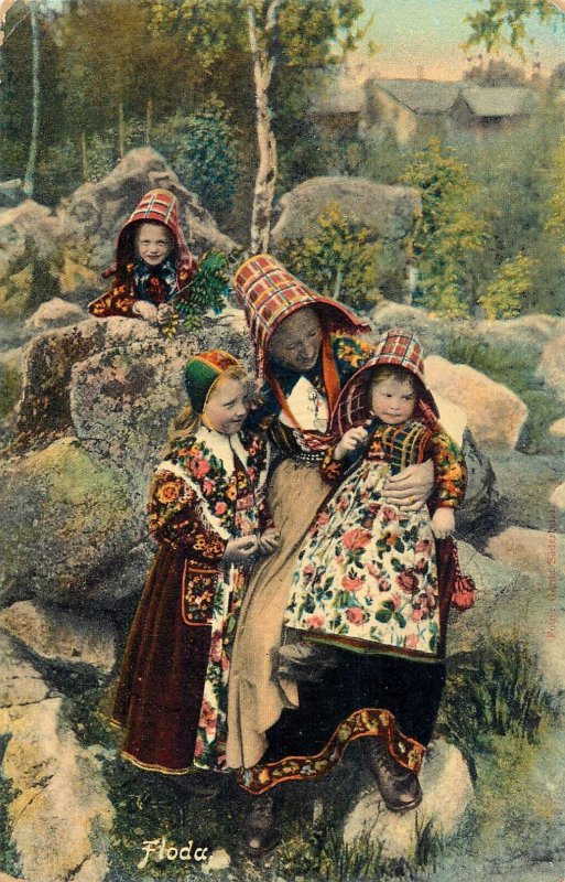 Swedish folk types from Floda Leksand Rattvik national costumes Sweden 1917