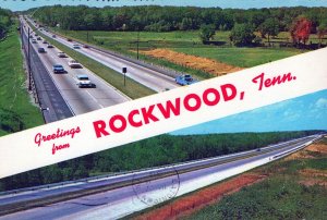 VINTAGE CONTINENTAL SIZE POSTCARD GREETINGS FROM ROCKWOOD TENNESSEE 1970s