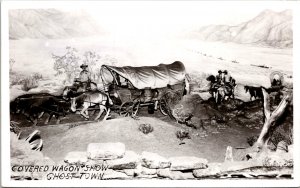 RPPC Covered Wagon Show Ghost Town Knot's Berry Farm CA Real Photo Postcard