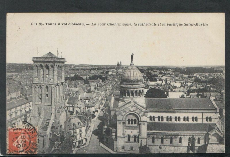 France Postcard - Tours a Vol d'Oiseau - La Tour Charlemagne  T9646