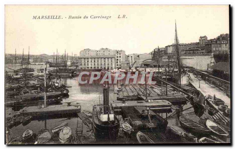 Old Postcard Marseille Basin Carrenage