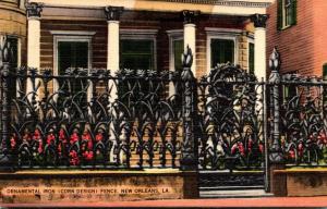 Louisiana New Orleans Ornamental Iron Corn Fence 915 Royal Street