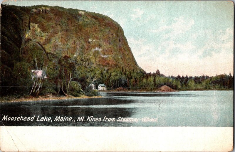 Mt. Kineo from Steamer Wharf, Moosehead Lake ME UDB Vintage Postcard L51