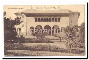 Morocco Casablanca Hotel Old Postcard Post and Telegraphs