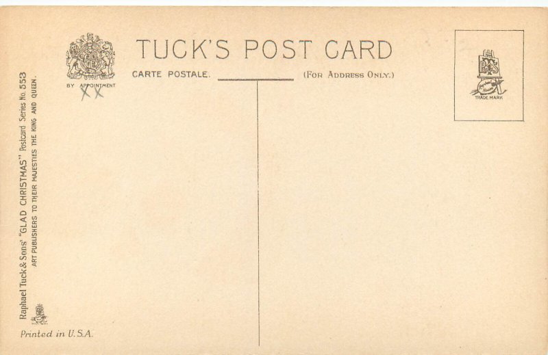 Tuck Glad Christmas 553 Postcard A Stocking Full Of Gladness May Santa Bring