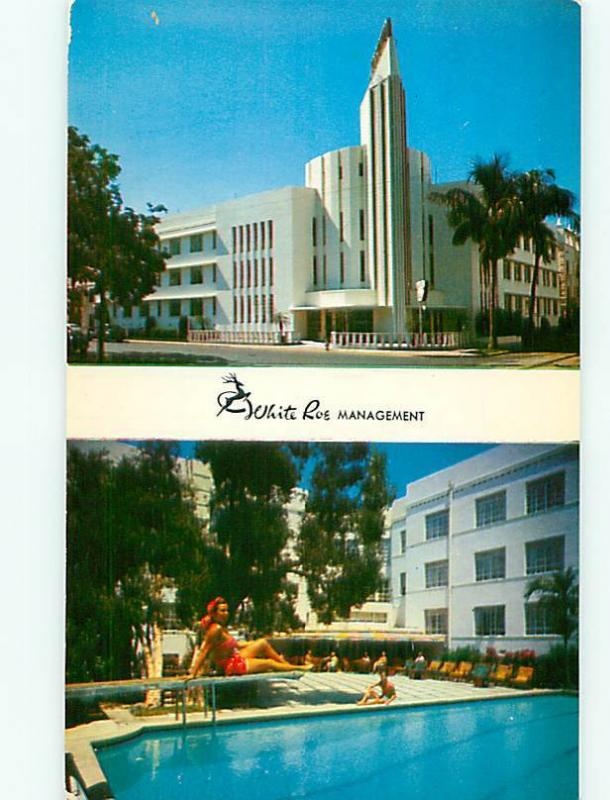 Plymouth Hotel Private Pool White Roe Management Miami Beach FL  Postcard # 8893