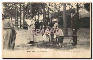 Paris Vecu Old Postcard to the fountain (children) TOP