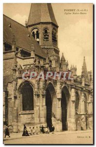 Old Postcard Poissy S and O Notre Dame Church