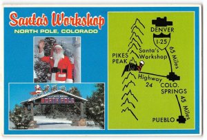 SANTA'S WORKSHOP North Pole, Colorado Christmas 1981 4x6 Vintage Postcard