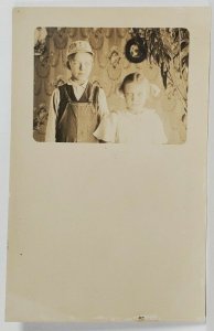 RPPC Young Boy Advertising LYON'S BEST FLOUR Young Girl c1910 Postcard R2