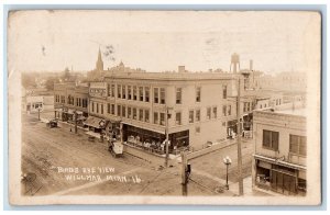 Willmar Minnesota MN Postcard RPPC Photo Birds Eye View Clothing Land Car 1915