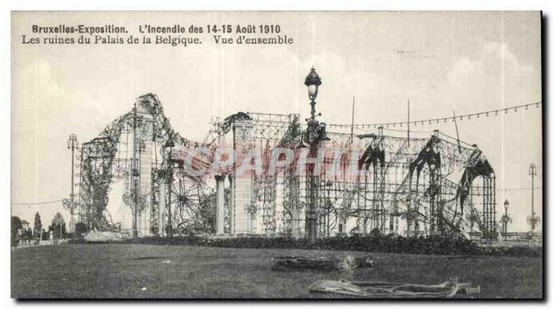 Expo Brussels Brussels- Belgium-Belgium - L & # 39Incendie 14-5 August 1910- ...