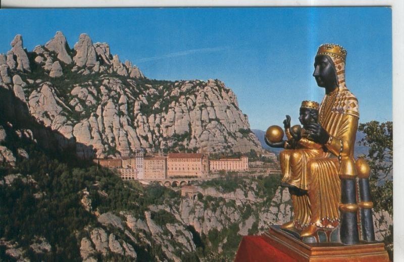 Postal 010380: La Moreneta y Montserrat al fondo