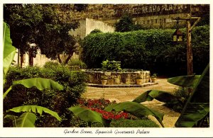 Texas San Antonio Spanish Governor's Palace Garden Scene