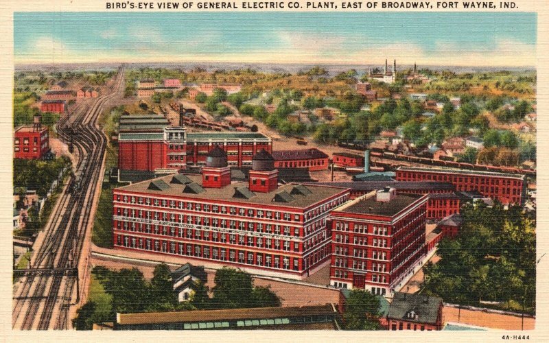 Vintage Postcard 1920's General Electric Co. Plant East Broadway Fort Wayne IND