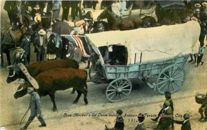 C-1910 Ezra Meeker Kansas City Missouri Ox Team Postcard 21-3830