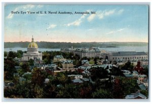 1914 Bird's Eye View United States Naval Academy Annapolis Maryland MD Postcard