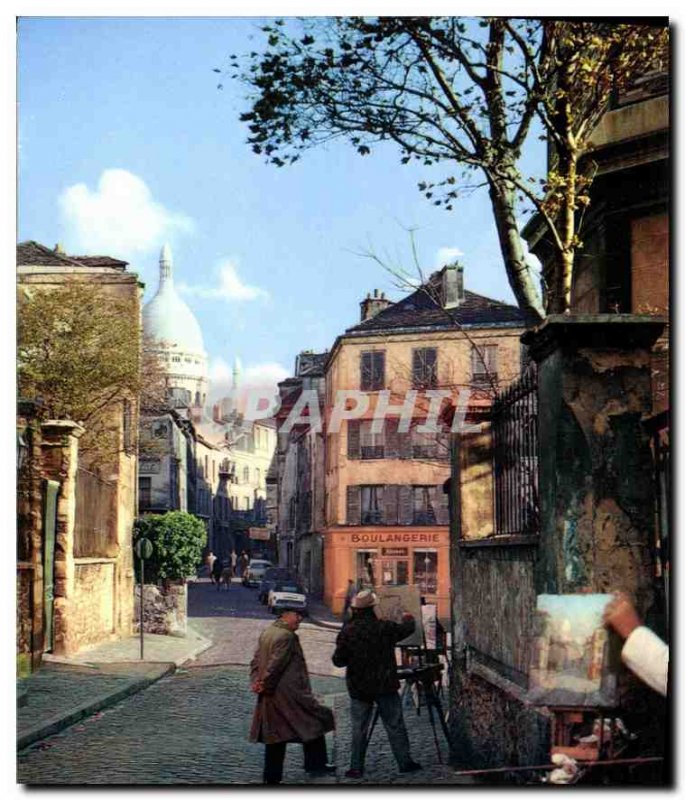 Postcard Modern Colors and Light of France Paris Montmartre Street Bakery Nor...