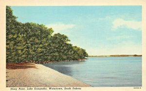 WATERTOWN SOUTH DAKOTA~STONY POINT-LAKE KAMPESKA-BEACH POSTCARD