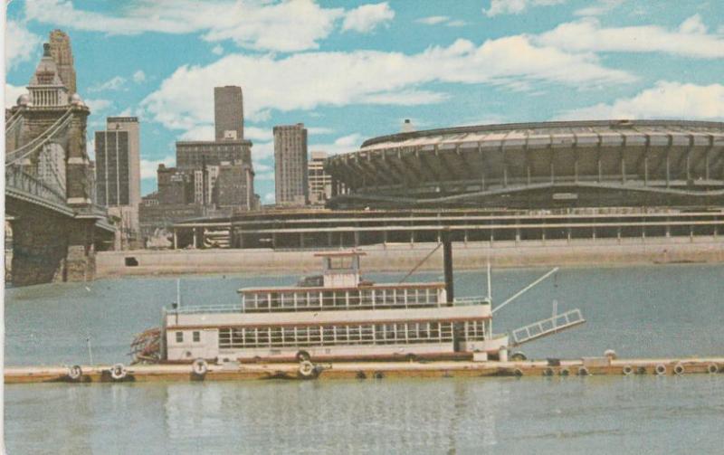 Mark Twain Excursion Boat and Riverfront Stadium - Cincinnati, Ohio