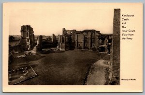 Postcard Kenilworth UK c1920s Kenilworth Castle Inner Court View from the Keep