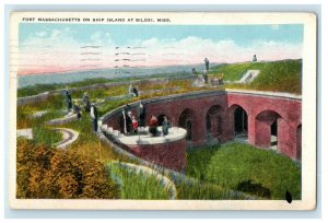 1925 Fort Massachusetts on Ship Island at Biloxi Mississippi MS Postcard