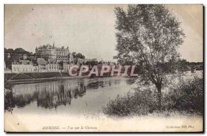 Old Postcard Amboise overlooking the Chateau