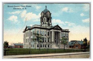 Brown County Court House Aberdeen S. D. South Dakota Postcard ©1918 Postmark