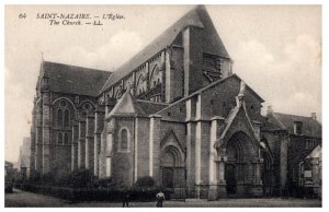 The Church Saint Nazaire France Black And White Postcard