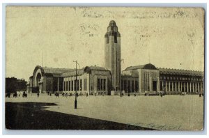 Helsinki Finland Postcard The Rautatientori Jarnvag Station 1920 Posted Antique