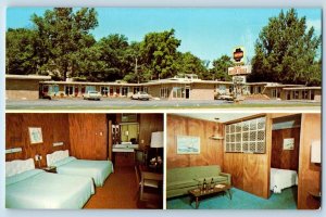 c1950's Wood Motor Lodge & Restaurant Multiview Rochester Minnesota MN Postcard