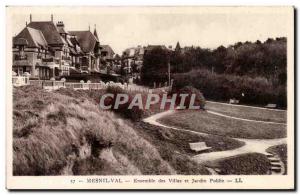 Old Postcard Set Mesnil Val villas and garden