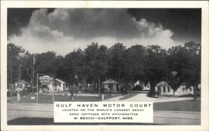 Gulfport Mississippi Gulf Haven Motor Court Vintage Postcard