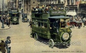 Double Deck Bus, New York, NY USA Bus 1918 crease right top corner wear left ...