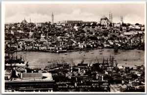 Istanbul Vue Panoramique Et La Corne D'Or Turkey Buildings Real Photo Postcard