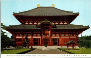 Vintage Japanese Travel Postcard Great Buddha Todaiji Temple Nara Japan UNUSED