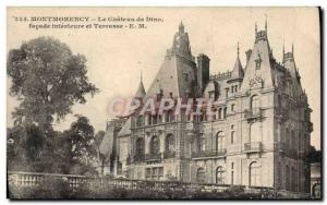 Old Postcard Montmorency Chateau Dino inner façade and terrace