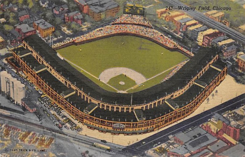 Wrigley Field Home of the Chicago Cubs & Chicago Bears Baseball Stadium 1954 