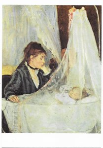 The Cradle by Female French Impressionist  Artist Berthe Morisot in 1872 4 by 6