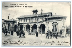 1910 Moet and Chandon Pavilion Exposition De Brussels Belgium Postcard